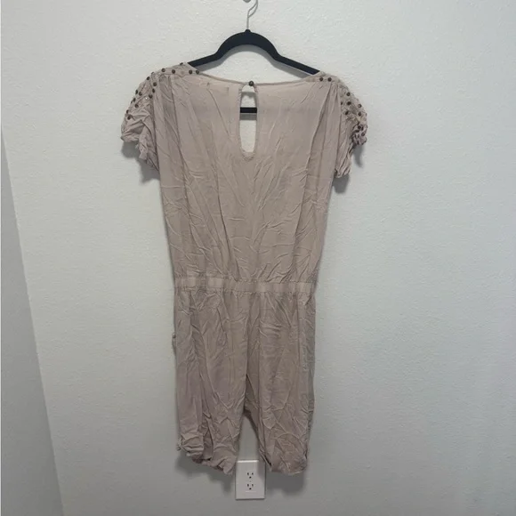 Moon Collection Light Beige Studded Romper Size Small - Picture 2 of 5